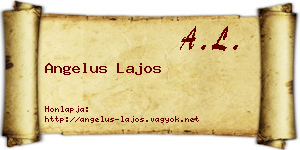 Angelus Lajos névjegykártya